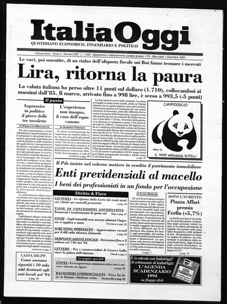 Italia oggi : quotidiano di economia finanza e politica